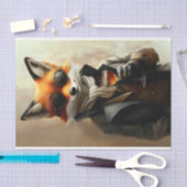 Suave Gentleman Fox, Glasses & Wine DC6R Decoupage Seidenpapier (Handwerk)