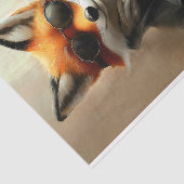 Suave Gentleman Fox, Glasses & Wine DC6R Decoupage Seidenpapier (Ausschnitt)