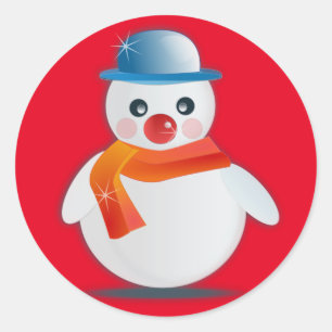 Suave Snowman Runder Aufkleber