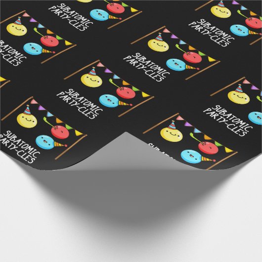 Sub Atomic Party cles Funny Science Pun Dark BG Geschenkpapier (Ecke)