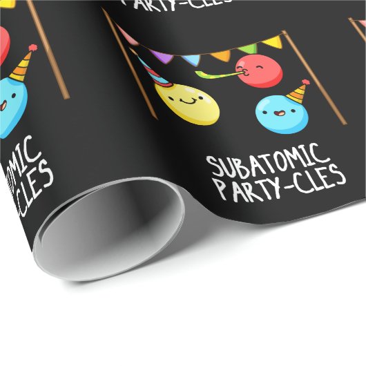 Sub Atomic Party cles Funny Science Pun Dark BG Geschenkpapier (Rolleneckpunkt)