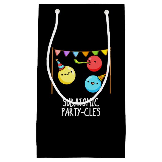 Sub Atomic Party cles Funny Science Pun Dark BG Kleine Geschenktüte (Vorderseite)