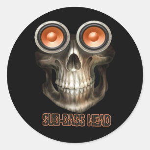 Sub-Bass Head Dubstep Runder Aufkleber