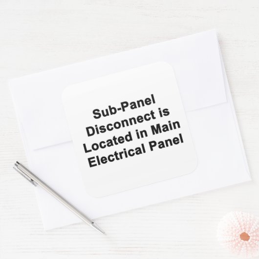 Sub-Panel Disconnect Located in Main Panel sticker (Umschlag)