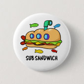 Sub Sandwich Funny Food Pub Button (Vorderseite)