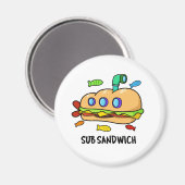 Sub Sandwich Funny Food Pub Magnet (Vorderseite/Rückseite)