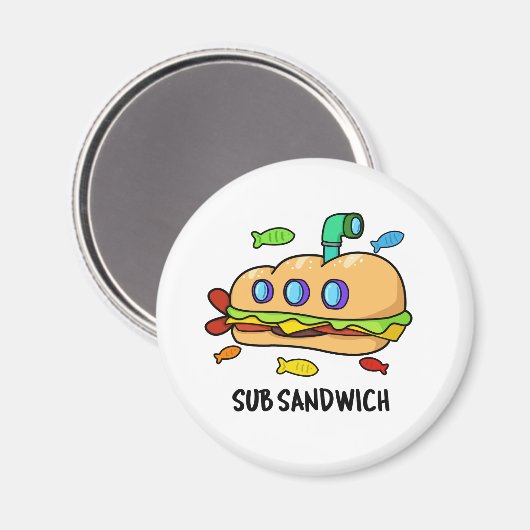 Sub Sandwich Funny Food Pub Magnet (Vorderseite/Rückseite)