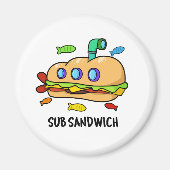 Sub Sandwich Funny Food Pub Magnet (Vorne)