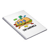 Sub Sandwich Funny Food Pub Notizblock (Rechte Seite)