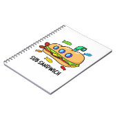 Sub Sandwich Funny Food Pub Notizblock (Linke Seite)