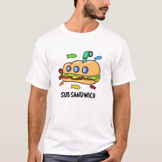 Sub Sandwich Funny Food Pub T-Shirt (Vorderseite)