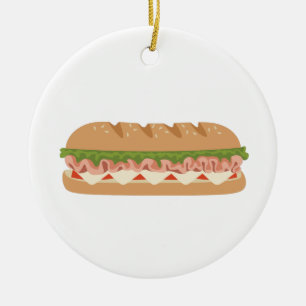 Sub Sandwich Keramik Ornament