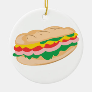 Sub Sandwich Keramik Ornament
