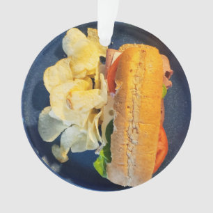 Sub Sandwich und Potato Chips Weihnachten Ornament