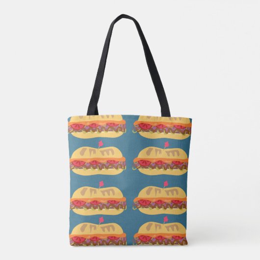 Sub Sandwiches Fun Food Pattern Design Bag Tasche (Rückseite)