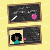 Sub Teacher Letter Board Big Foto Business Cards Visitenkarte