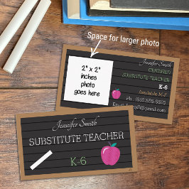 Sub Teacher Letter Board Big Foto Business Cards Visitenkarte