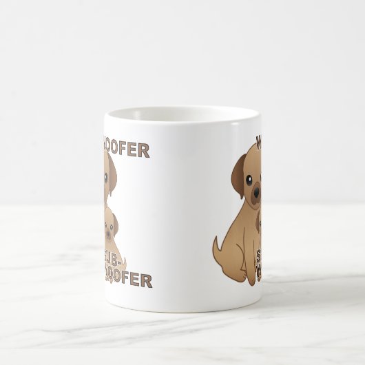 Sub-Woofer Hund Welpe Funny Mug oder Travel Mug Kaffeetasse (Mittel)