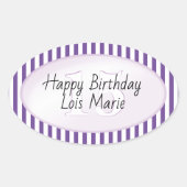 Subalternes Lila/weißes Muster Ovaler Aufkleber (Vorderseite)