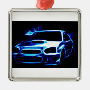 Subaru Impreza Silbernes Ornament