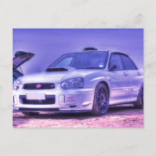 Subaru Impreza WRX STi Spec C in Weiß Postkarte
