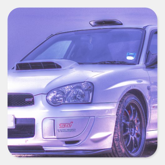 Subaru Impreza WRX STi Spec C in weiß Quadratischer Aufkleber (Vorderseite)