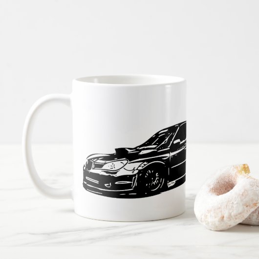 Subaru Impreza WRX WTI-vektorbild Kaffeetasse (Mit Donut)