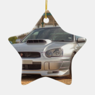 Subaru Impreza WTI - Körper-Ausrüstung (Silber) Keramik Ornament