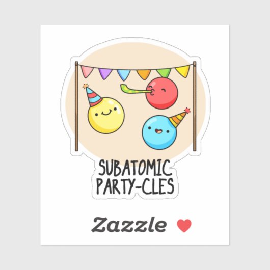 Subatomic Party cles Funny Science Pun Aufkleber (Blatt)