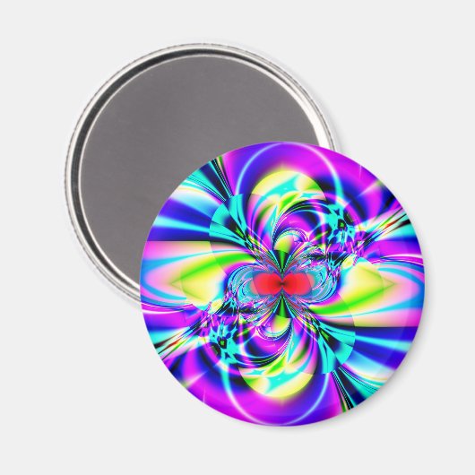 Subatomische Fraktal-Kunst Magnet (Vorderseite/Rückseite)