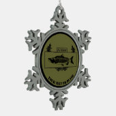 Subduduid Alaska Combat Fisherman Abzeichen Schneeflocken Zinn-Ornament (Links)