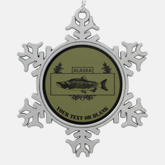 Subduduid Alaska Combat Fisherman Abzeichen Schneeflocken Zinn-Ornament (Vorderseite)