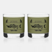 Subduduid Alaska Combat Fisherman Abzeichen Whiskyglas (Vorderseite)