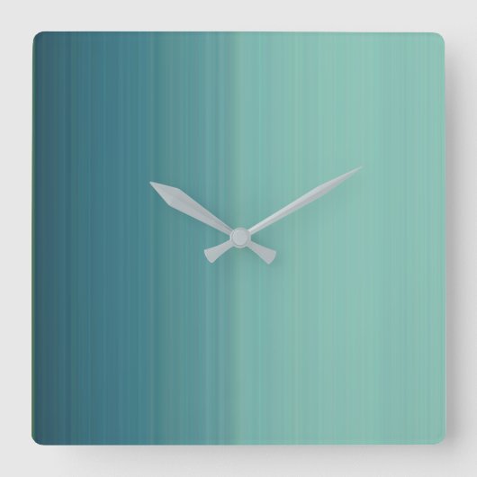 Subdue Aquamarin Color Shade Quadratische Wanduhr (Vorderseite)