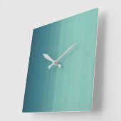 Subdue Aquamarin Color Shade Quadratische Wanduhr (Winkel)