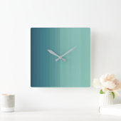 Subdue Aquamarin Color Shade Quadratische Wanduhr (Zuhause)