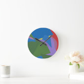 Subdued Abstract Composition Round Clock Runde Wanduhr (Zuhause)