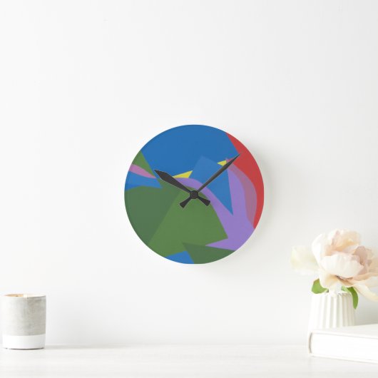 Subdued Abstract Composition Round Clock Runde Wanduhr (Zuhause)
