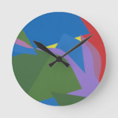 Subdued Abstract Composition Round Clock Runde Wanduhr (Vorderseite)