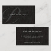 Subdugramm BLACK Linen Textur- Visitenkarte (Vorne/Hinten)