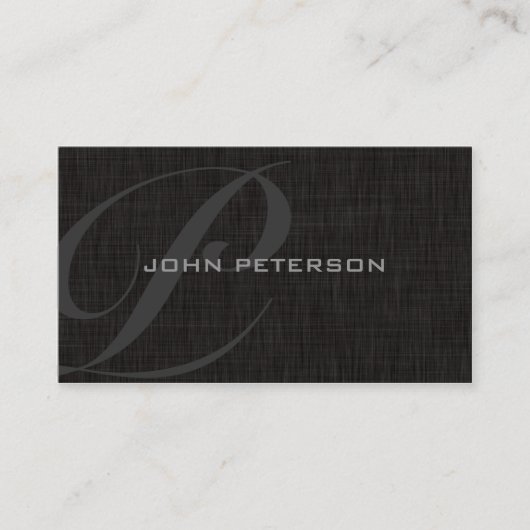 Subdugramm BLACK Linen Textur- Visitenkarte (Vorderseite)