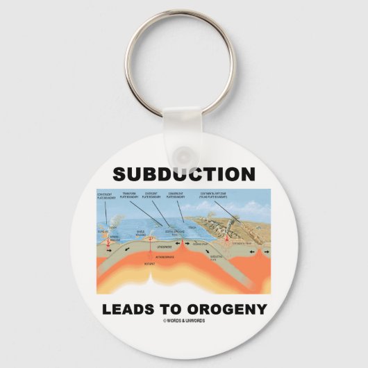 Subduktion führt zur Orogenie (Geologie-Spaß) Schlüsselanhänger (Vorderseite)
