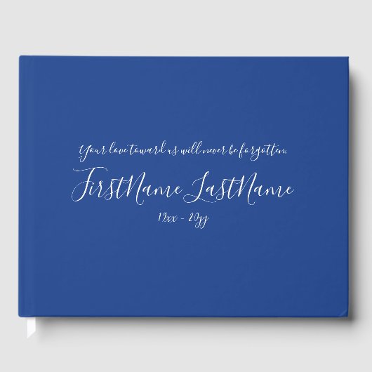 Subdutive und Minimalistische Beerdigung/Gedenkgas Gästebuch (Vorderseite)