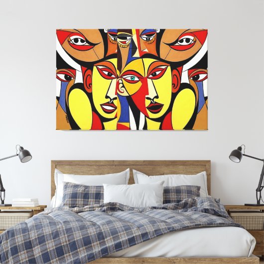 Subentin, Kubismus-Kunst Leinwanddruck (Insitu (Schlafzimmer))