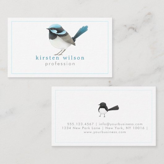 Suberb Fairy Wren Bird - Custom Visitenkarte (Vorne/Hinten)