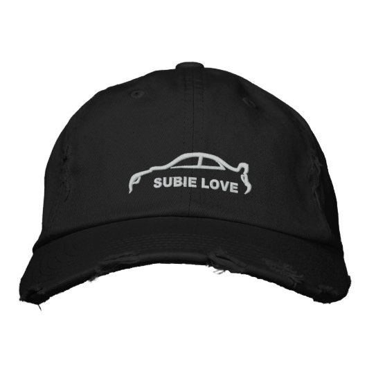 Subie Liebe White Silhouette Bestickte Kappe (Vorderseite)