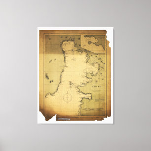 Subig (Subic) Bay Luzon Philippinen 1902 Karte Leinwanddruck