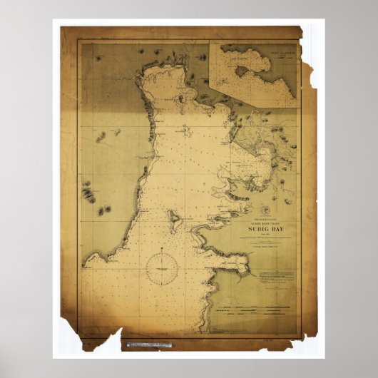 Subig (Subic) Bay Luzon Philippines 1902 Karte Poster (Vorne)