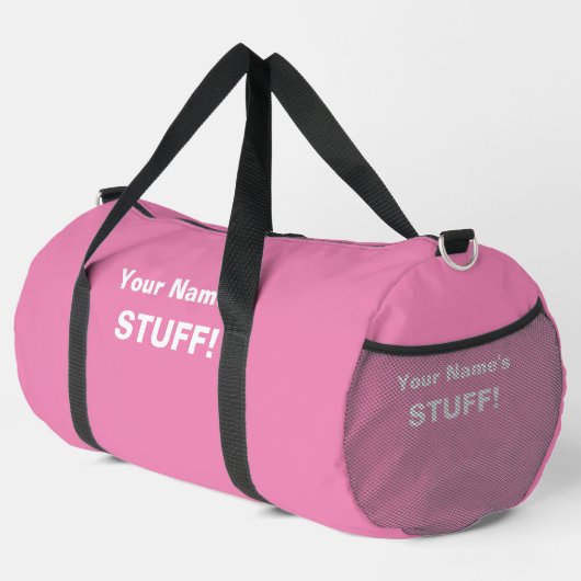 Subjekt (oder 2 Zeilen) Pink hinzufügen Duffle Bag (Rechte Ecke)