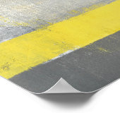 'Subjektive' Graue und gelbe Abstrakte Kunst Poster (Ecke)